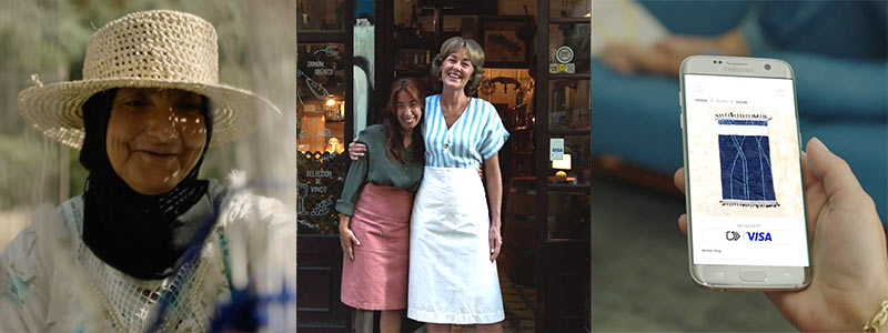 Three images captured from the campaign video